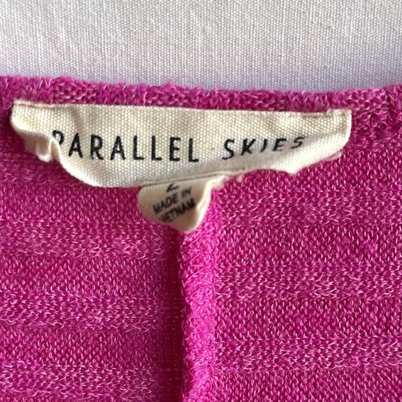 Parallel Skies hot pink / fuchsia long sleeve ribbed sweater top, size L - Picture 5 of 6